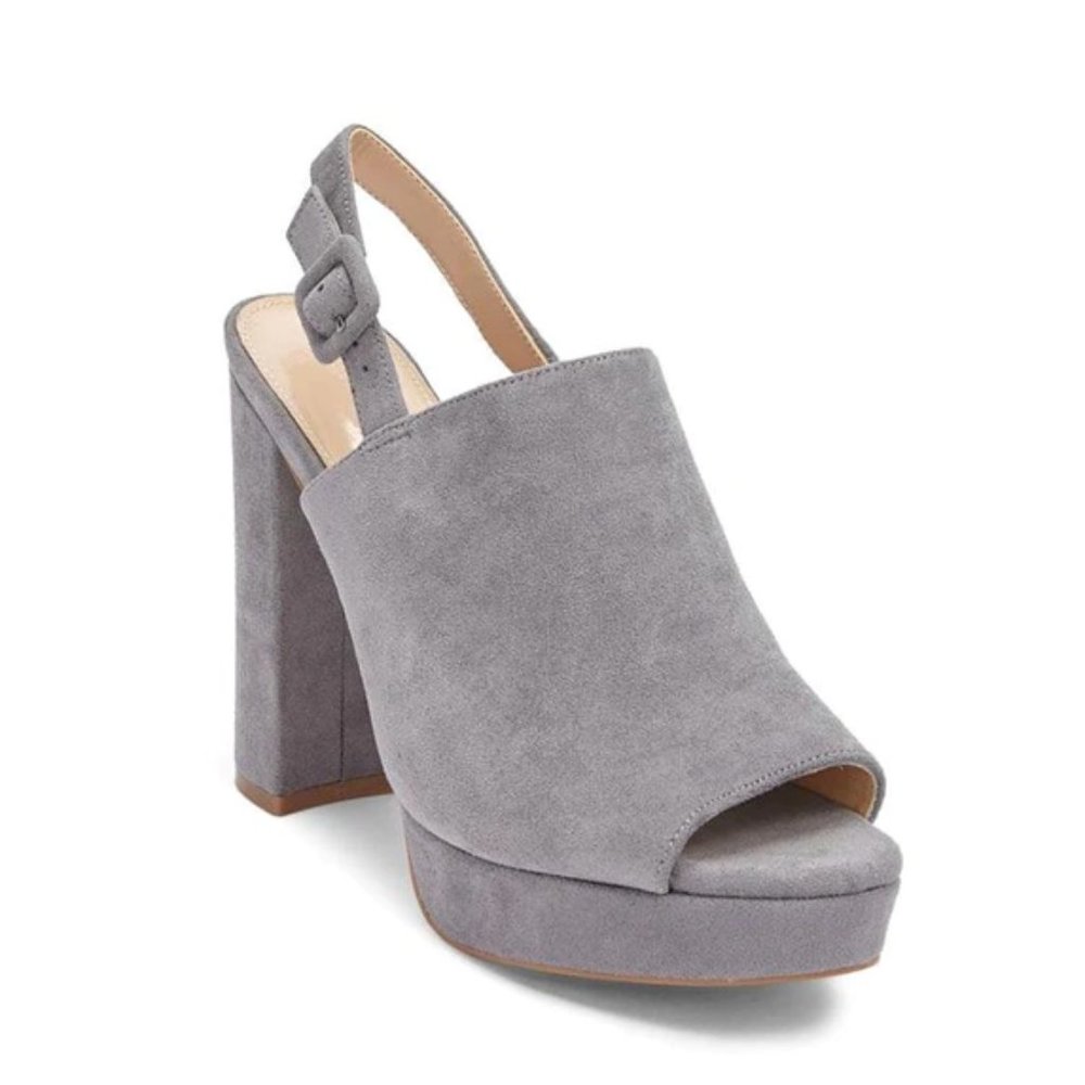 Faux Suede Slingback Heels